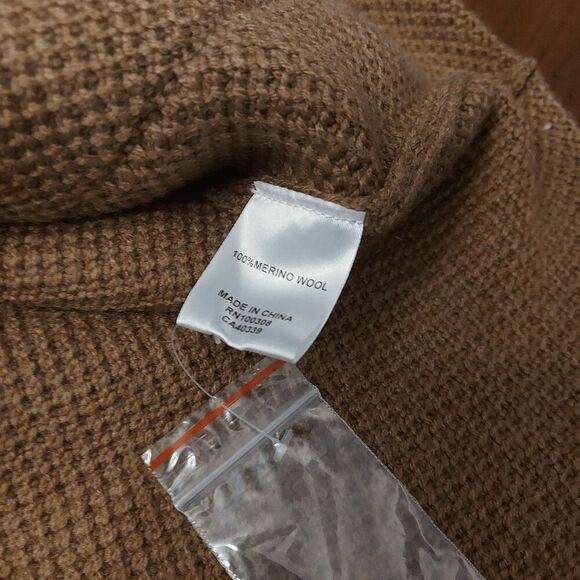 Peter Millar Anderson Cardigan Merino Wool Knit Sweater Turbinado Brown Men's M - Picture 4 of 4